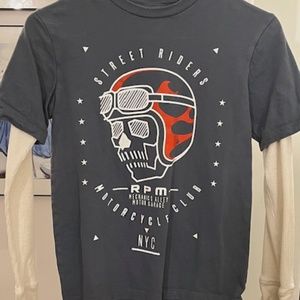 Gap Kids "Motorcycle Club" dark gray long sleeved T-shirt (10)